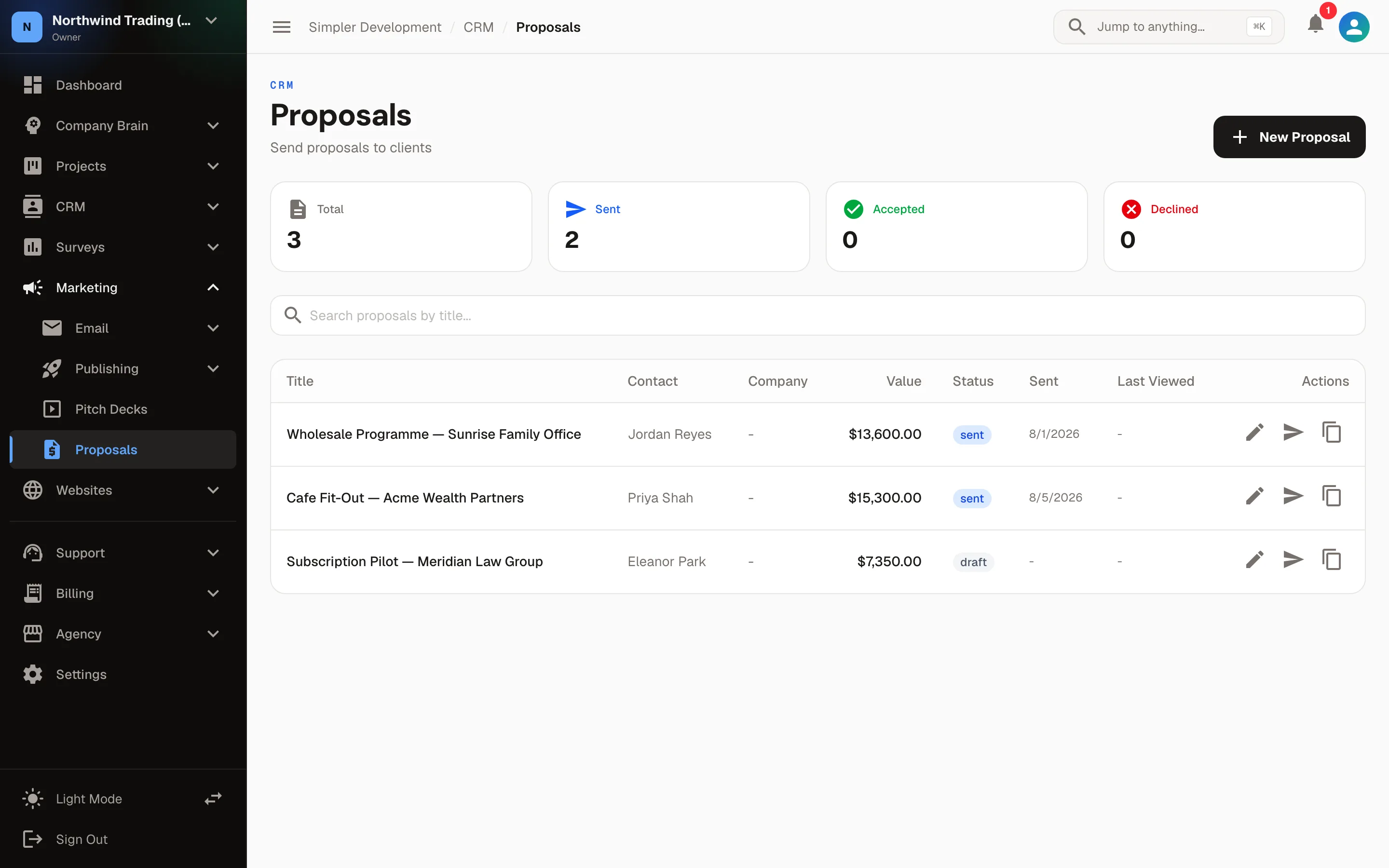 Proposals & E-Signature — Proposals