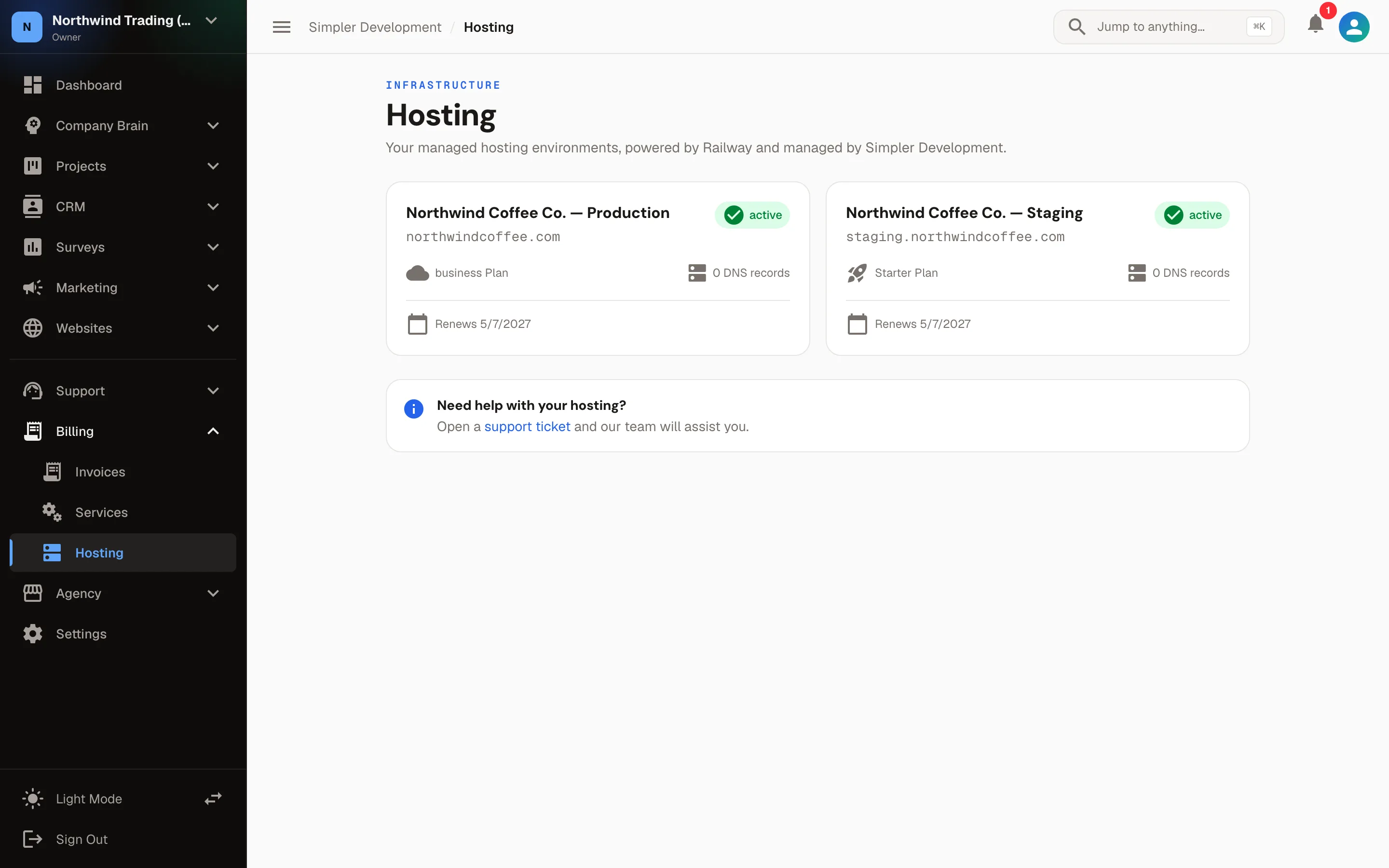 Managed Hosting & Infrastructure — Hosting